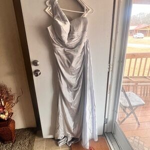 Elegant Silver Evening Gown